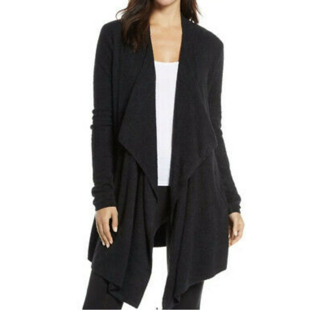 BAREFOOT DREAMS BAMBOO CHIC LITE CALYPSO BLACK Open Cardigan